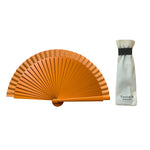 Cargar imagen en el visor de la galería, Abanico Clutch Naranja - de Madera y Algodón - Original y Artesanal
