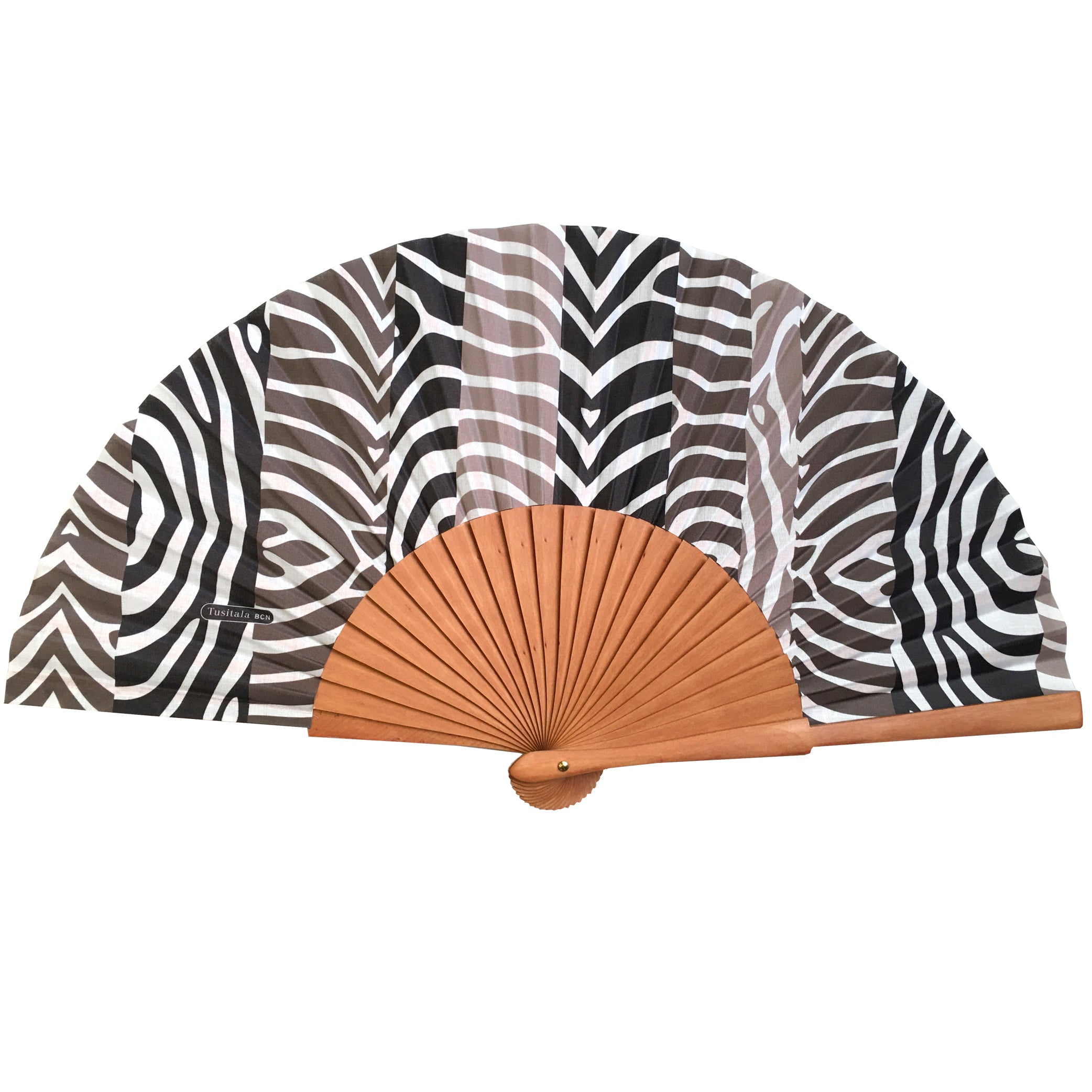 Zebra hand fan